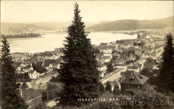 Aerial View, Marshfield Coos Bay Oregon