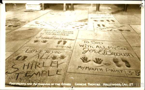 Footprints And Autographs Of The Stars Hollywood California