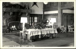 Lobby - Glacier Point Hotel Postcard
