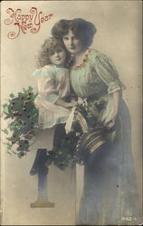 Happy New Year Tinted Postcard