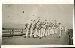 Navy Sailors Marching Postcard