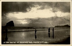 Sun Set At Haystack Rock Postcard