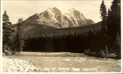Mt. Temple From Railway Postcard