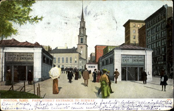 Park Street Entrance To Subway Boston Massachusetts