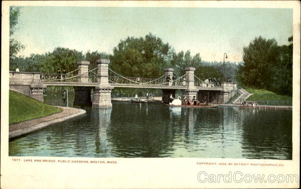 Lake And Bridge Public Gardens Boston Massachusetts