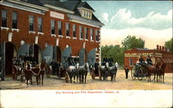 City Building And Fire Department Canton, IL Postcard Postcard