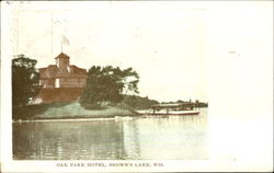 Oak Park Hotel Browns Lake, WI Postcard Postcard