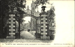 Class Of 1893 Memorial Gate, University Of Pennsylvania, Houston Club Postcard