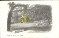 Park Scene French Lick, IN Postcard Postcard