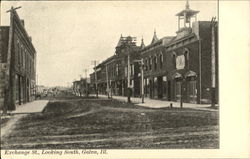 Exchange St., Looking South Galva, IL Postcard Postcard