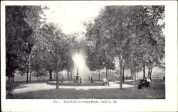Fountain In Grant Park Galena, IL Postcard Postcard
