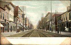 Main Street Looking East Zanesville, OH Postcard Postcard