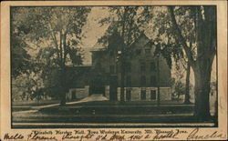 Elizabeth Hershey Hall, Iowa Wesleyan University Postcard