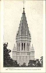 Tower Of First Church Postcard