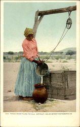 Papago Indian Filling The Olla Native Americana Postcard Postcard
