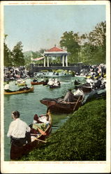 Band Concert On Grand Canal, Belle Isle Park Detroit, MI Postcard Postcard