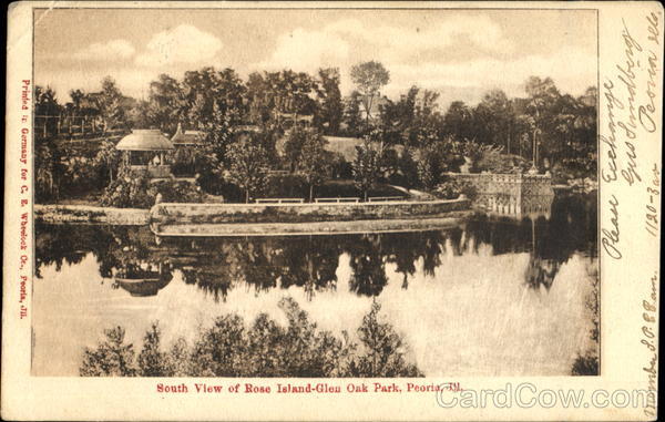 South View Of Rose Island, Glen Oak Park Peoria Illinois