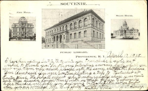 Souvenir - City Hall Public Library And State House Providence Rhode Island