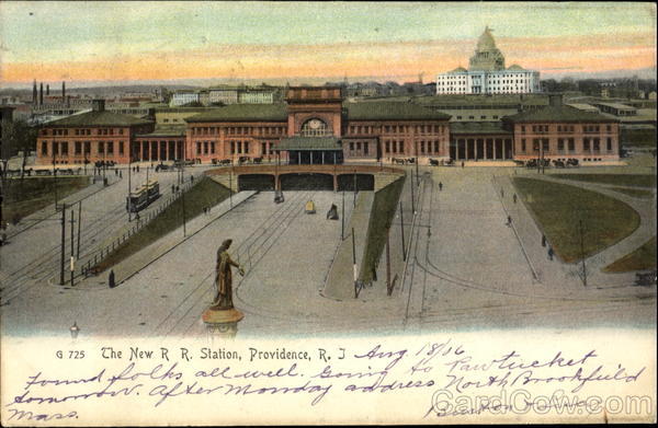 The New R. R. Station Providence Rhode Island