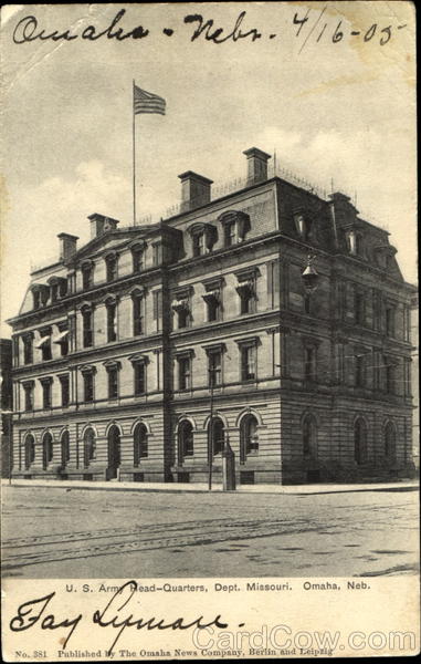 U. S. Army Head-Quarters Dept. Missouri Omaha Nebraska