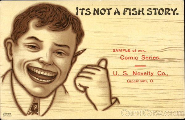 Its Not A Fish Story Sample Postcard Comic, Funny