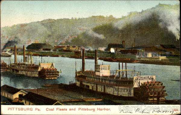 Coal Fleets And Pittsburg Harbor Pittsburgh Pennsylvania