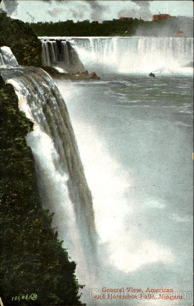 General View American And Horseshoe Falls Niagara New York