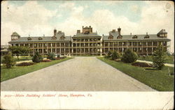 Main Building Soldiers' Home Hampton, VA Postcard Postcard