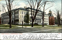 High School Springfield, MA Postcard Postcard