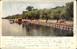 Boat House And Shore Promenade, Lake Harriet Minneapolis, MN Postcard Postcard