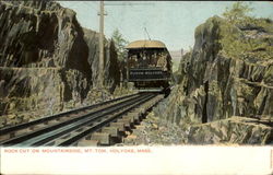 Rock Cut On Mountainside, Mt. Tom Holyoke, MA Postcard Postcard