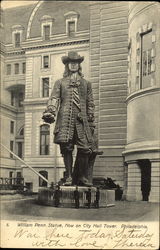 William Penn Statue Postcard