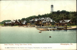 Boat Houses Along East River Drive Philadelphia, PA Postcard Postcard