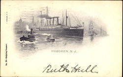 Outgoing Steamer Hoboken, NJ Postcard Postcard