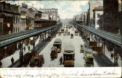 Bowery And Elevated Road Postcard
