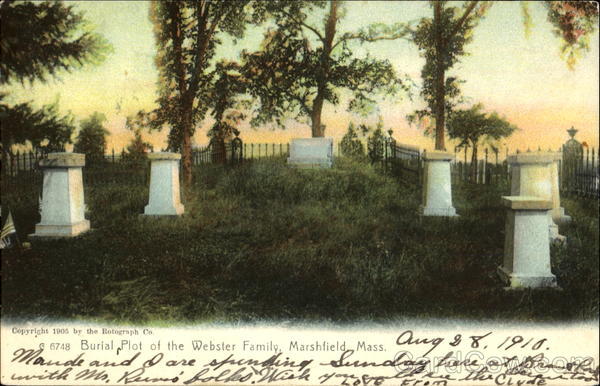 Burial Plot Of The Webster Family Marshfield Massachusetts