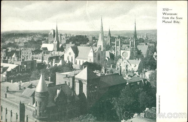 Worcester From The State Mutual Bldg Massachusetts