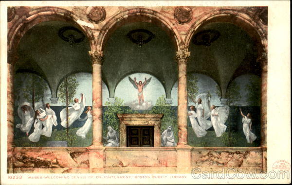 Muses Welcoming Genius Of Enlightenment Boston Public Library Massachusetts