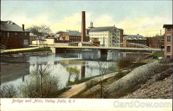 Bridge And Mills Valley Falls Rhode Island