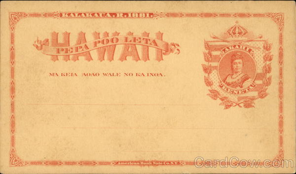 Rare 1881 Hawaii Postal Pepa Poo Leta
