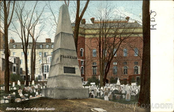 Grave Of Benjamin Franklin Boston Massachusetts