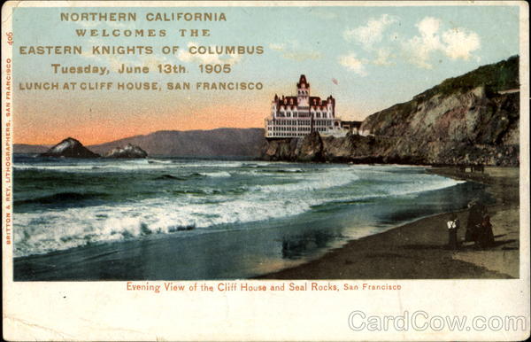 Evening View Of The Cliff House And Seal Rocks San Francisco California