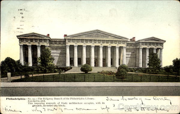 The Ridgway Branch Of The Philadelphia Library Pennsylvania