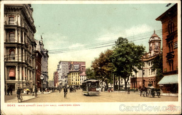 Main Street And City Hall Hartford Connecticut