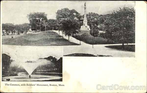 The Common With Soldiers Monument Boston Massachusetts