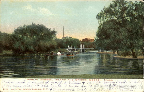 Public Garden Island And Bridge Boston Massachusetts