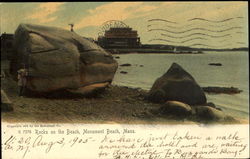 Rocks On The Beach Monument Beach, MA Postcard Postcard