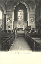 Interior Christ Church Hartford, CT Postcard Postcard