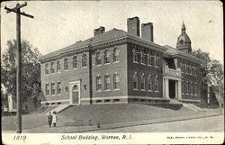 School Building Warren, RI Postcard Postcard