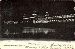 Illumination Of Steel Pier Postcard